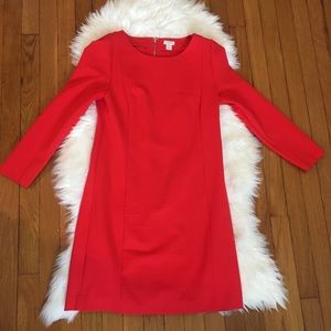 Jcrew Red Sheath Work Dress, Small, 3/4 sleeve
